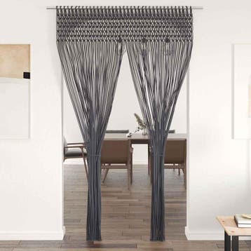 vidaXL Gordijn macramé 140x240 cm katoen antraciet, Verzenden, Nieuw