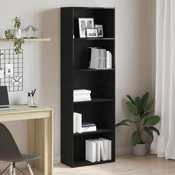 vidaXL Boekenkast 60x30x189 cm spaanplaat zwart eikenkleurig, Verzenden, Nieuw, Overige houtsoorten