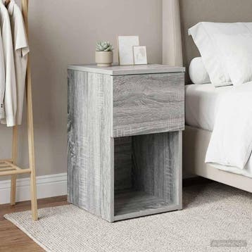 vidaXL Bed kast Grijs Sonoma 29 x 31,5 x 49 cm Bewerkt hout, Huis en Inrichting, Slaapkamer | Nachtkastjes, Minder dan 45 cm, Verzenden