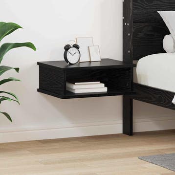 vidaXL Nachtkastje Zwart Eiken 40 x 31 x 15 cm Bewerkt hout, Minder dan 45 cm, Verzenden, Nieuw, Minder dan 55 cm