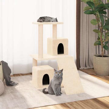 vidaXL Kattenmeubel met sisal krabpalen 82 cm crèmekleurig, Verzenden, Nieuw
