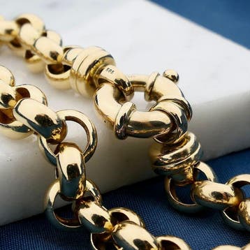 Gouden jasseron schakelarmband, Ophalen of Verzenden, Gebruikt, Goud, Goud