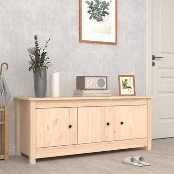 vidaXL Schoenenkast 110x38x45,5 cm massief grenenhout, Minder dan 50 cm, Verzenden, Nieuw, Minder dan 100 cm