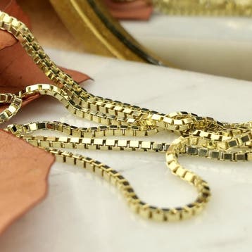 Lange gouden Venetiaanse schakelketting, Ophalen of Verzenden, Gebruikt, Goud, Goud