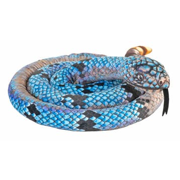 Pluche ratelslang knuffel - 152 cm - blauw - reptiel, Verzenden, Nieuw