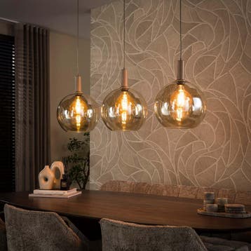 Hanglamp Sfera 3L / Beige - Dimbaar - Nieuw Najaar 2026, Verzenden, Nieuw, Glas, E27 (groot)