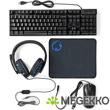 Gaming Combo Kit | 5-in-1 | Toetsenbord, Koptelefoon, Muis, Verzenden, Nieuw, Nedis