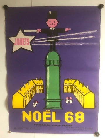 Raymond Peynet - Peynet - Noël 68 - Affiche originale - 1968