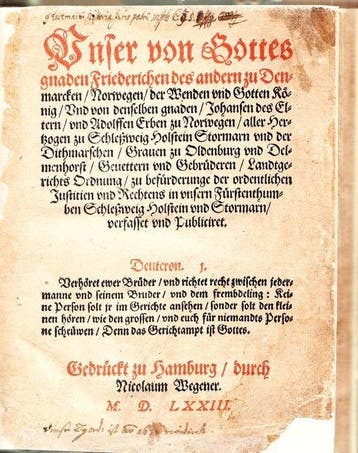 Friederichen des andern zu Denmarcken ... Johansen des