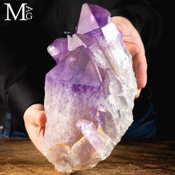 Majestueuze amethistkristalcluster met diep verzadigd paars, Verzamelen, Mineralen en Fossielen