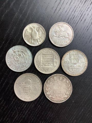 Wereld. Collection of silver coins 1844-1966 (Zonder