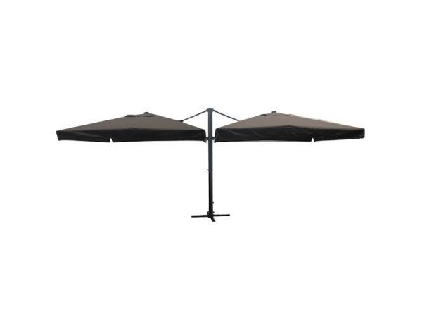 Veiling - Dubbele hangende parasol zwart 2 * 300x400cm, Tuin en Terras, Parasols
