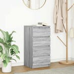 vidaXL Dressoir 37,5x35x76 cm bewerkt hout grijs sonoma, Minder dan 50 cm, Verzenden, Nieuw, 25 tot 50 cm