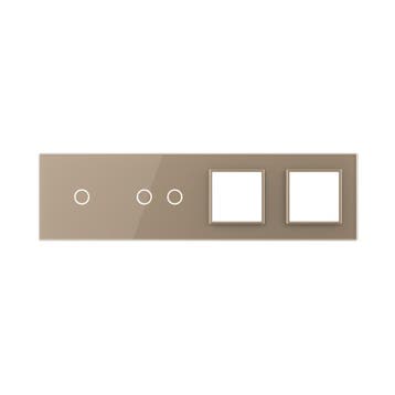 Livolo | Goud | 1+2+SR+SR | Glasplaat, Ophalen of Verzenden, Nieuw