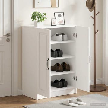 vidaXL Schoenenkast UTRECHT 59,5 x 39,5 x 87 cm Bewerkt hout, Verzenden, Nieuw