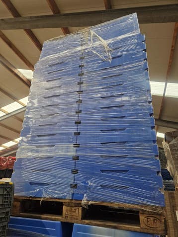 Stapelbak, 600x400x420 mm, euronorm, blauw pp, nieuw, 40 tot 60 cm, 50 tot 75 cm, Ophalen of Verzenden, Nieuw