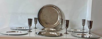 Schotel (13) - Verzilverd messing - Zilvergeplateerde