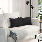 vidaXL Sofa Kussens 2 stuks Zwart 50 x 30 cm Stof, Huis en Inrichting, Woonaccessoires | Kussens, Verzenden, Nieuw, Zwart