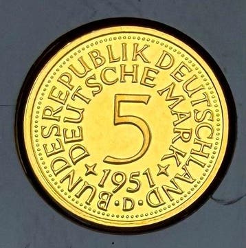 Duitsland. 5 Deutsche Mark 2019, 0,28 gr. (Zonder