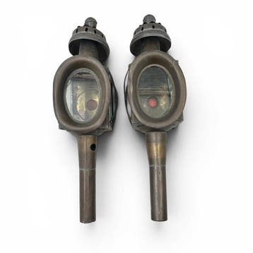 Set van 2 antieke messing wandlantaarns – ca. begin 20e eeuw, Nieuw