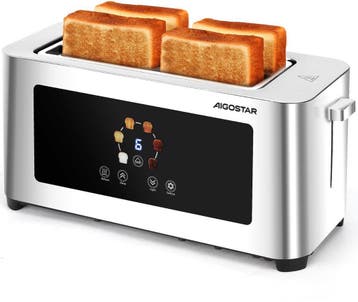 Broodrooster - Toaster - 4 sleuven - 1400W - RVS, Verzenden, Zo goed als nieuw