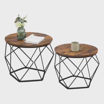 Set van 2 Ronde Salontafels - Modern Industrieel Design met, Huis en Inrichting, Verzenden, Nieuw