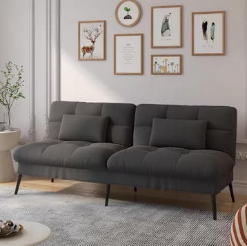 3-zits slaapbank futon met verstelbare rugleuning van stof, Verzenden, Nieuw