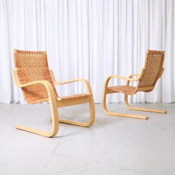 Artek - Alvar Aalto - Fauteuil - 406 - Hout, Rattan
