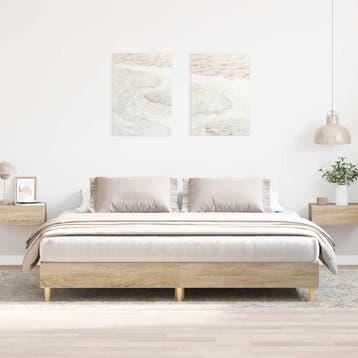 vidaXL Bedframe zonder matras hout sonoma eikenkleurig, Bruin, Verzenden, 200 cm, 160 cm