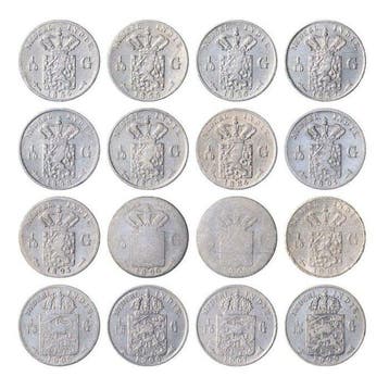 Nederlands-Indië. 1/10 Gulden 1854 t/m 1909 (16, Postzegels en Munten, Munten | Nederland