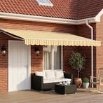 vidaXL Elektrisch Uittrekbaar Zonnescherm Geel en Wit 5 ×, Verzenden, Nieuw