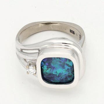 Ring - 14 karaat Witgoud - Diamant, Nieuw