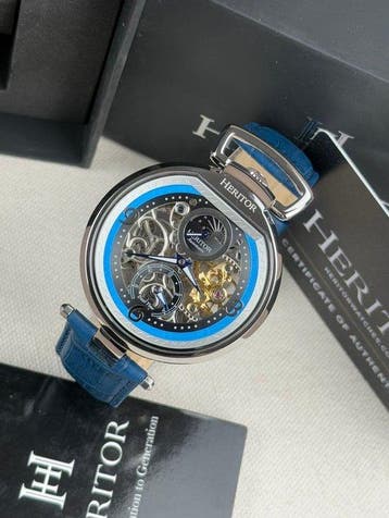 Heritor - Heritor Automatic Lincoln - Dual Time - Zonder, Sieraden, Tassen en Uiterlijk, Nieuw