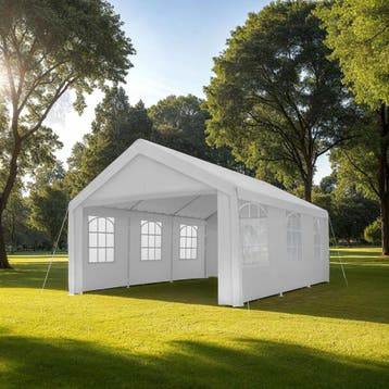 Tuinpaviljoen 6x4m met 4 zijwanden - wit, Tuin en Terras, Partytenten, Verzenden, Nieuw
