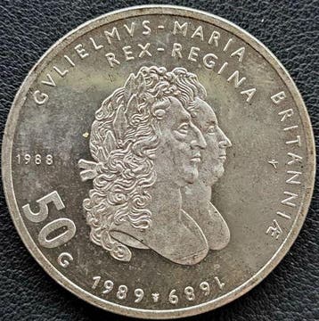 Nederlandse zilveren 50 Gulden 1988, Verzenden, Koningin Beatrix, Zilver, Losse munt