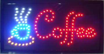 Coffee koffie lamp LED verlichting reclame bord lichtbak #F, Verzenden, Nieuw