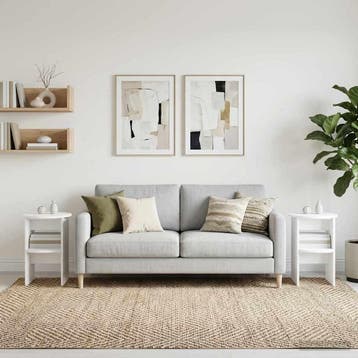 vidaXL Bijzetkast 2 pcs Wit Ø40 x 50 cm Geconstrueerd hout, Verzenden, Nieuw, Overige houtsoorten, Minder dan 100 cm