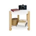 2dekans | SoBuy Bijzettafel - Hout - Ø31 cm - Wit, Ophalen of Verzenden, Zo goed als nieuw