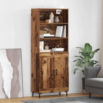 vidaXL buffetkast Oudhout 69,5 x 34 x 180 cm Bewerkt hout, Minder dan 50 cm, Verzenden, Nieuw, Minder dan 100 cm