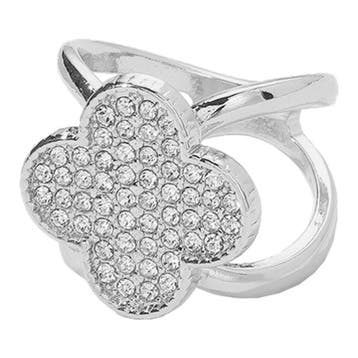Fako Bijoux - Sjaalklem - Bloem Strass - 24x26x22mm -, Verzenden, Nieuw
