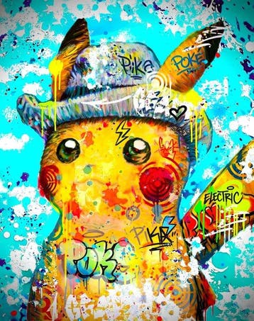 Moabit - Pikachu with Grey Felt Hat X Van Gogh 085 X Urban