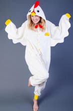 Onesie Kip Pak S-M of 158-164 Kippenpak Kostuum Wit Ei Hen J, Carnaval, Nieuw, Ophalen of Verzenden, Kleding