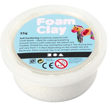 Foam Clay®, wit, 35 gr/ 1 Doosje, Nieuw