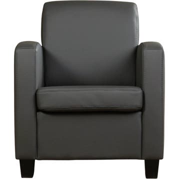 Set van 2 Leren fauteuils Joy - Toledo Antracite, Nieuw, Ophalen of Verzenden, 50 tot 75 cm, Leer