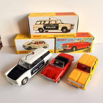 Dinky Toys 1:43 - Modelauto (3) - Peugeot 404 Police;, Nieuw