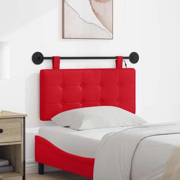 vidaXL Hangend hoofdbord Met LED-verlichting Rood Kunstleer, Huis en Inrichting, Slaapkamer | Bedden, Verzenden, Nieuw, Rood, Overige materialen