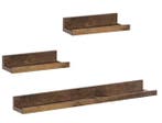3 Vintage Bruine Drijvende Wandplanken Set, Huis en Inrichting, Kasten | Wandmeubels, Verzenden, Nieuw