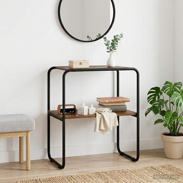 vidaXL Wandtafel Gerookt eiken 80 x 42,5 x 70 cm Bewerkt, Verzenden, Nieuw, Overige houtsoorten, Minder dan 50 cm