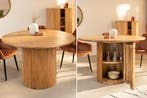 Ronde eettafel TRES CHIC 120cm bruin mangohout massief hout, Ophalen of Verzenden, Nieuw
