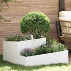 vidaXL Tuin Bloempot Wit 80 x 80 x 50 cm Koudgewalst staal, Verzenden, Nieuw, Metaal, 60 tot 100 cm